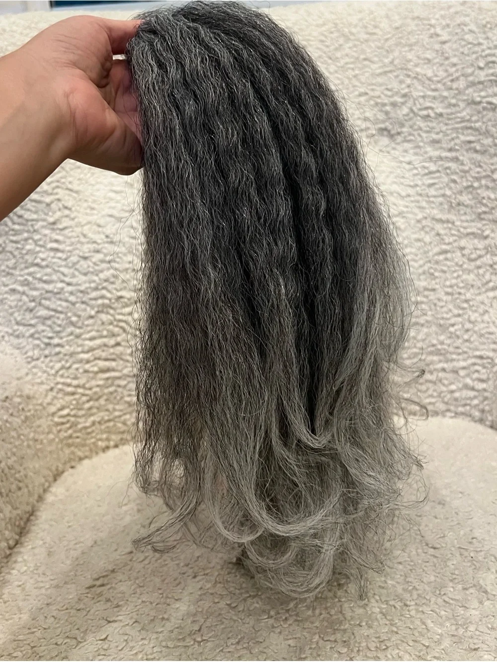 Drawstring Ponytail - Grey Synthetic Hair Extension